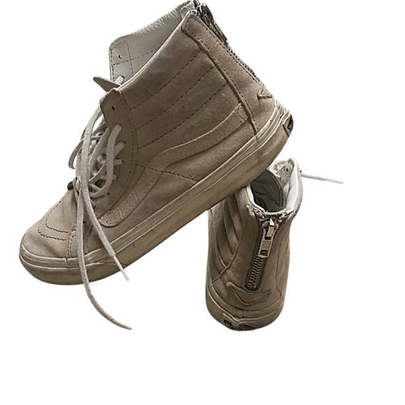 EUC vintage Vans gray suede leather skate board zip up high tops men's 5.5 wo 7 - Picture 3 of 4